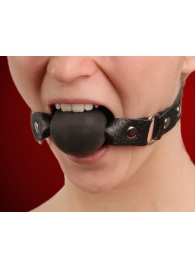 Кляп-шар на чёрных кожаных ремешках - Sitabella - купить с доставкой в Воронеже