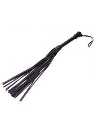 Чёрная кожаная плеть с 22 хвостами - 40 см. - Sitabella - купить с доставкой в Воронеже