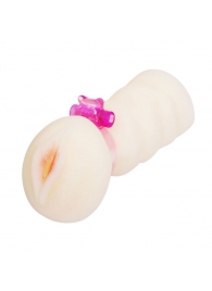 Мастурбатор-вагина с вибрацией от съёмного кольца - 14 см. - Baile - в Воронеже купить с доставкой