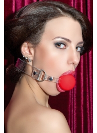 Красный силиконовый кляп-шар на прозрачных ремешках - ToyFa - купить с доставкой в Воронеже