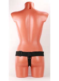 Чёрные кожаные трусики для больших насадок - БДСМ Арсенал - купить с доставкой в Воронеже