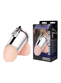 Серебристая сплошная клетка для фаллоса Ultimate Cock Tease Cage - BlueLine - купить с доставкой в Воронеже