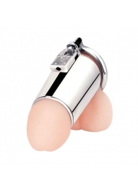 Серебристая сплошная клетка для фаллоса Ultimate Cock Tease Cage - BlueLine - купить с доставкой в Воронеже