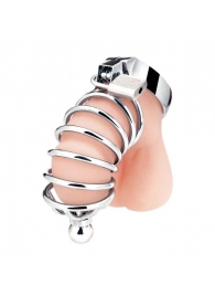Серебристая клетка для члена Urethral Play Cage - BlueLine - купить с доставкой в Воронеже