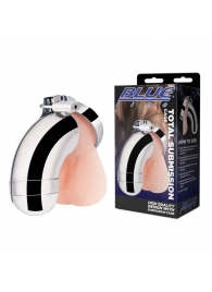 Серебристая сплошная клетка для фаллоса Total Submission Cage - BlueLine - купить с доставкой в Воронеже