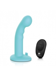 Голубая изогнутая насадка 6in Remote Control Ripple P-Spot G-Spot на черных трусиках - 16 см. - Pegasus - купить с доставкой в Воронеже