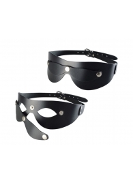 Черная кожаная маска  Новичок - Sitabella - купить с доставкой в Воронеже