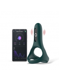 Изумрудное виброкольцо Magic Motion Rise с подхватом мошонки - Magic Motion - в Воронеже купить с доставкой