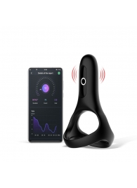 Черное виброкольцо Magic Motion Rise с подхватом мошонки - Magic Motion - в Воронеже купить с доставкой