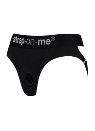 Черные трусики для насадок Heroine Lingerie Harness - size S - Strap-on-me - купить с доставкой в Воронеже