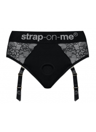 Черные трусики для насадок Diva Lingerie Harness - size S - Strap-on-me - купить с доставкой в Воронеже