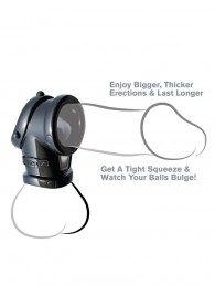 Черная насадка для пениса Cock Pipe with Ball-Stretcher - Pipedream - в Воронеже купить с доставкой
