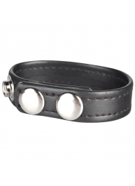 Кольцо на пенис из искусственной кожи на клепках SNAP COCK RING - BlueLine - в Воронеже купить с доставкой