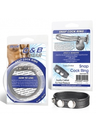 Кольцо на пенис из искусственной кожи на клепках SNAP COCK RING - BlueLine - в Воронеже купить с доставкой