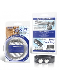 Кольцо на пенис SNAP COCK RING из искусственной кожи на клепках - BlueLine - в Воронеже купить с доставкой