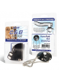 Утяжка для мошонки из искусственной кожи с цепочками PARACHUTE BALL STRETCHER - BlueLine - купить с доставкой в Воронеже