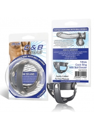 Кольцо на пенис с разделителем мошонки из искусственной кожи на клепках T-STYLE COCK RING - BlueLine - купить с доставкой в Воронеже