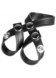 Разделитель мошонки из искусственной кожи на клепках 8 STYLE BALL DIVIDER - BlueLine - купить с доставкой в Воронеже