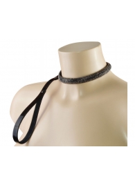 Эффектный сверкающий ошейник с поводком  Гламур - Sitabella - купить с доставкой в Воронеже