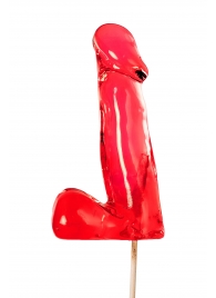 Красный леденец в форме члена со вкусом виски - 173 гр. - Sosuчki - купить с доставкой в Воронеже