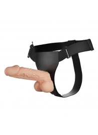 Телесный женский вибрострапон на ремешках с проводным пультом - Baile - купить с доставкой в Воронеже