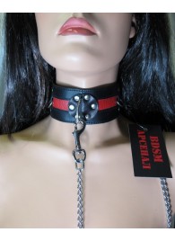 Металлический поводок с кожаной петлёй - БДСМ Арсенал - купить с доставкой в Воронеже