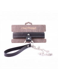 Узкий однослойный ошейник с поводком - Crazy Handmade - купить с доставкой в Воронеже