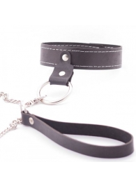 Узкий однослойный ошейник с поводком - Crazy Handmade - купить с доставкой в Воронеже