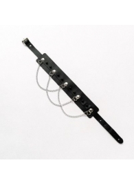 Черный чокер с шипами и металлическими цепочками - Crazy Handmade - купить с доставкой в Воронеже