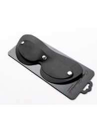 Черная кожаная маска на глаза со съемной шторкой - Crazy Handmade - купить с доставкой в Воронеже