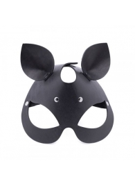 Черная кожаная маска  Кошка  с маленькими ушками - Crazy Handmade - купить с доставкой в Воронеже