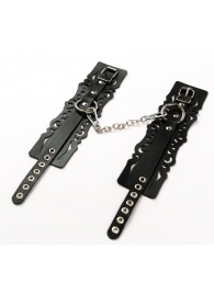 Узорчатые кожаные оковы с регулируемыми ремешками - Crazy Handmade - купить с доставкой в Воронеже