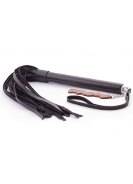 Черная кожаная плеть  Индиго  - 50 см. - Crazy Handmade - купить с доставкой в Воронеже