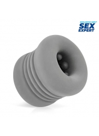 Серый эластичный мини-мастурбатор - Sex Expert - в Воронеже купить с доставкой