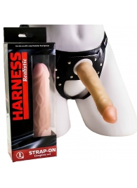 Телесная насадка-фаллос на трусиках с плугом - 16,5 см. - LOVETOY (А-Полимер) - купить с доставкой в Воронеже