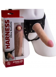 Страпон Харнесс из двух предметов: трусики с плугом и насадка-фаллос - 18 см. - LOVETOY (А-Полимер) - купить с доставкой в Воронеже