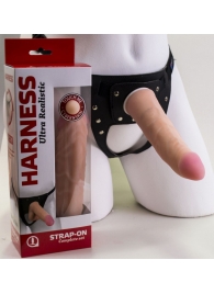 Страпон Харнесс из двух предметов: трусики с плугом и насадка-фаллос - 18 см. - LOVETOY (А-Полимер) - купить с доставкой в Воронеже