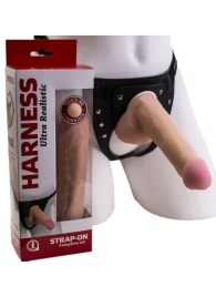 Страпон Harness из двух предметов: трусики с плугом и насадка-фаллос - 17 см. - LOVETOY (А-Полимер) - купить с доставкой в Воронеже