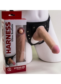 Страпон Harness из двух предметов: трусики с плугом и насадка-фаллос - 17 см. - LOVETOY (А-Полимер) - купить с доставкой в Воронеже