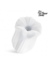 Белый нереалистичный мастурбатор в форме бутона цветка Datura - 1137 - в Воронеже купить с доставкой