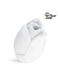 Белый нереалистичный мастурбатор в форме бутона цветка Lotus - 1137 - в Воронеже купить с доставкой