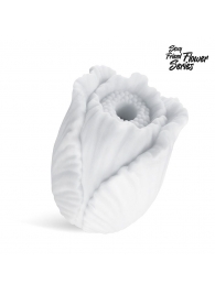 Белый нереалистичный мастурбатор в форме бутона цветка Tulips - 1137 - в Воронеже купить с доставкой