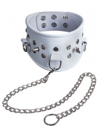 Белый кожаный ошейник - Sitabella - купить с доставкой в Воронеже