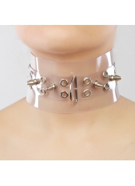 Прозрачный ошейник с шипами - Sitabella - купить с доставкой в Воронеже