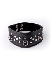 Кожаный черный ошейник с велюровой подкладкой - Sitabella - купить с доставкой в Воронеже