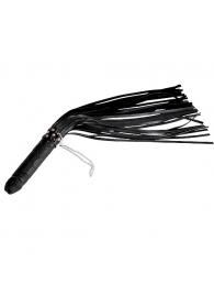 Чёрная плеть  Ракета  с рукоятью из латекса и хвостами из кожи - 65 см. - Sitabella - купить с доставкой в Воронеже