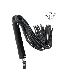 Черная кожаная плеть-флоггер - 84 см. - Notabu - купить с доставкой в Воронеже