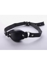 Чёрный кожаный кляп на регулируемых ремешках - Sitabella - купить с доставкой в Воронеже