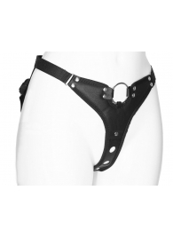 Черный женский пояс с вагинальной пробкой - LOVETOY (А-Полимер) - купить с доставкой в Воронеже