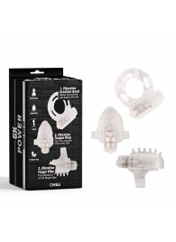 Набор из 3 прозрачных эрекционных колец с вибрацией Teasers Ring Kit - Chisa - в Воронеже купить с доставкой